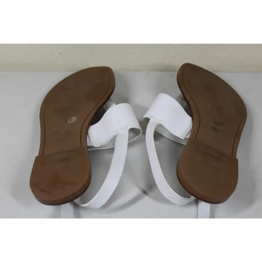 Tory Burch Benton 2 Flat Thong Sandal White Size 8